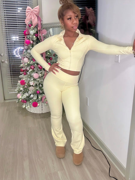 Flare me out Set (Butter Yellow)